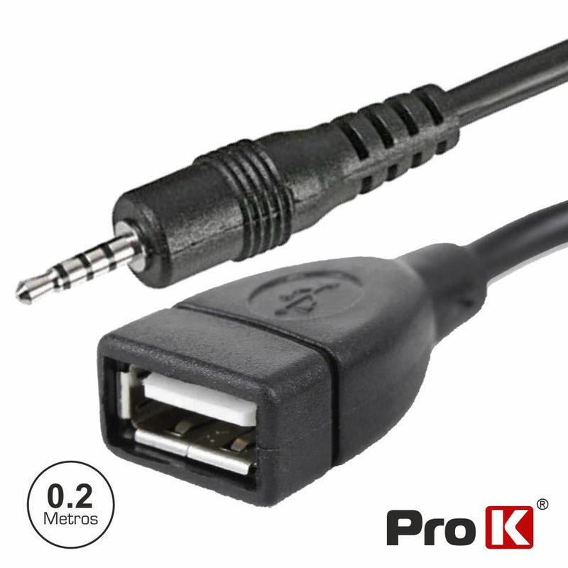 CABO USB-A FÊMEA  JACK MACHO 4P 0.2M PROK