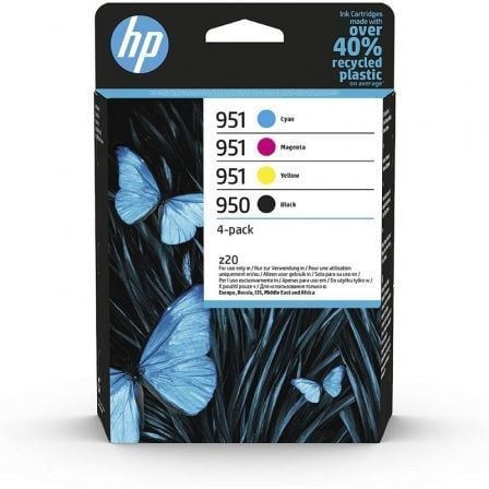 HP Conjunto de 4 Tinteiros Originais 950 Preto e 951 Ciano/Magent