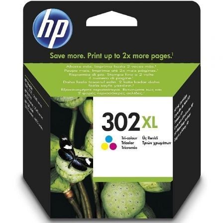 HP Tinteiro original 302XL Tricolor de elevado rendimento