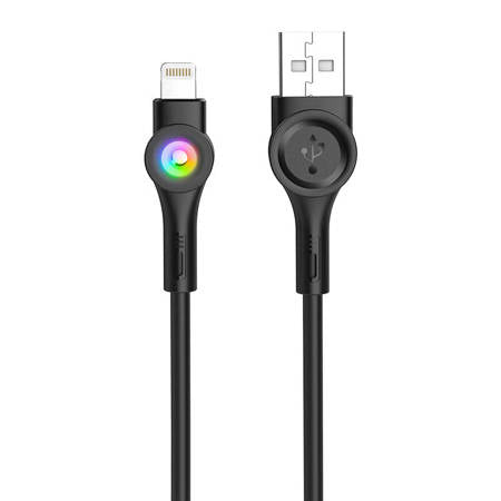 FONENG X59 CABO USB NA LIGHTNING, LED, 3A, 1M PRETO