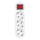 ADAPTADOR DE 3 TOMADAS SCHUKO FRONTAL COM INTERRUPTOR, 16 A 250 V