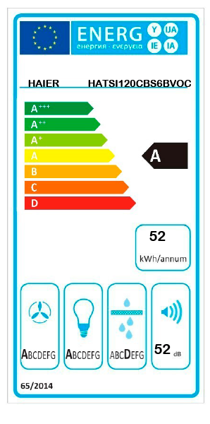 Haier HATSI120CBS6BVOC Montado na parede Preto 385 m³/h A