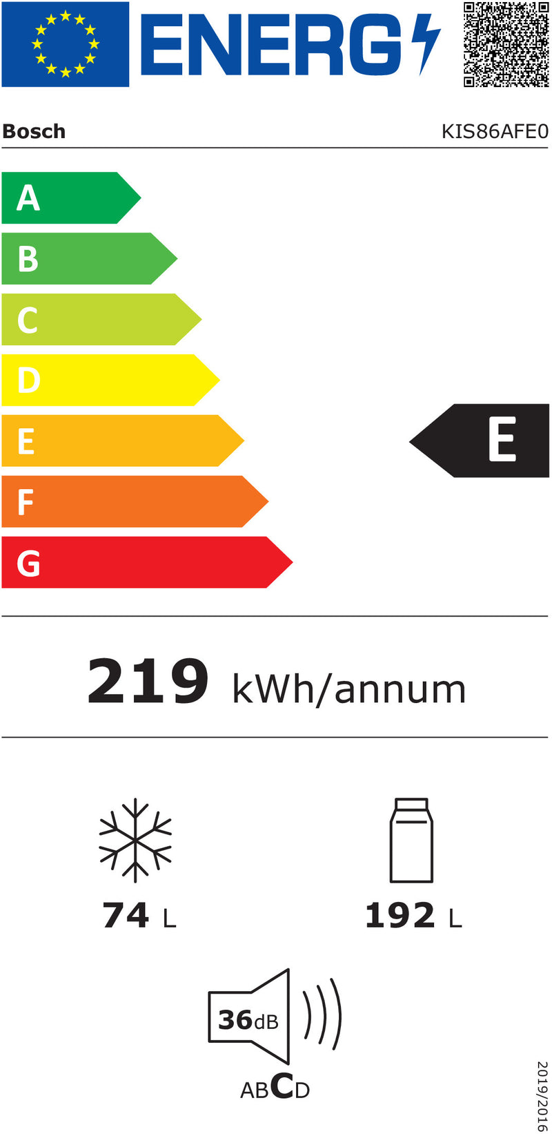 Bosch Serie 6 KIS86AFE0 frigorífico e congelador Embutido 266 l