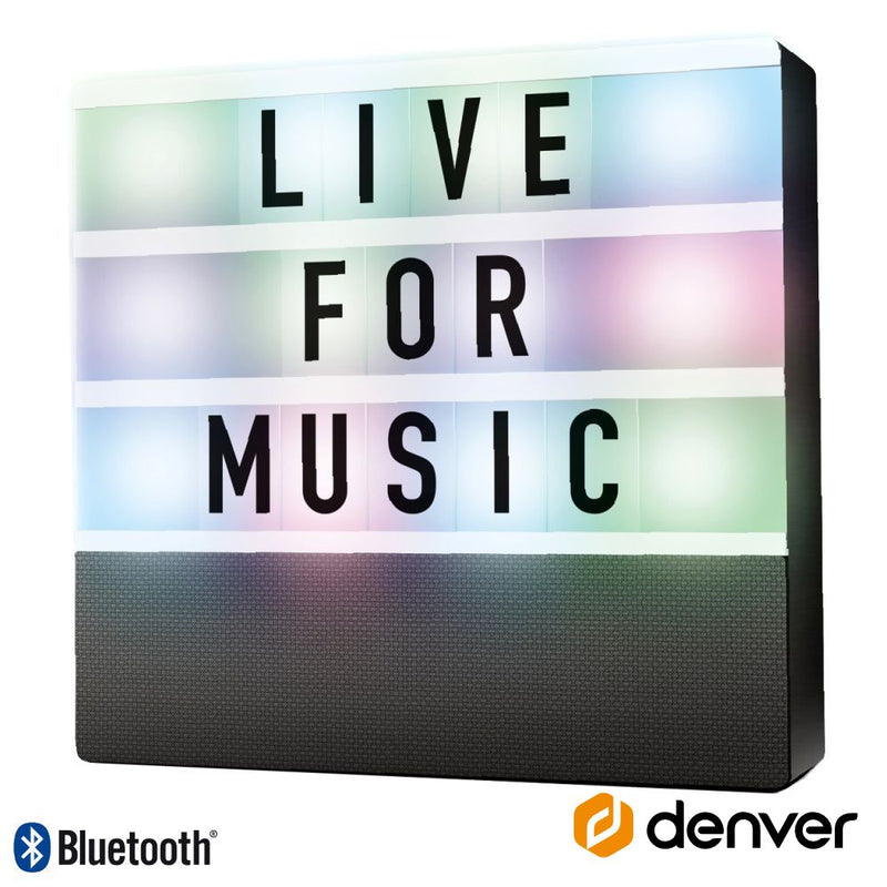 COLUNA BLUETOOTH PORTÁTIL C PLACA MENSAGENS BAT LED DENVER