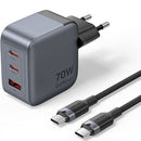 CARGADOR DE PARED GAN VENTION TZ-FEXH0-EU 2XUSB TIPO-C 1XUSB + CA