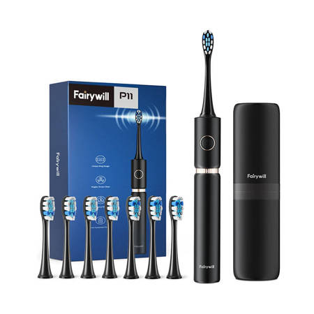 FAIRYWILL P11 ADULTO ESCOVA DE DENTES SÓNICA PRETO