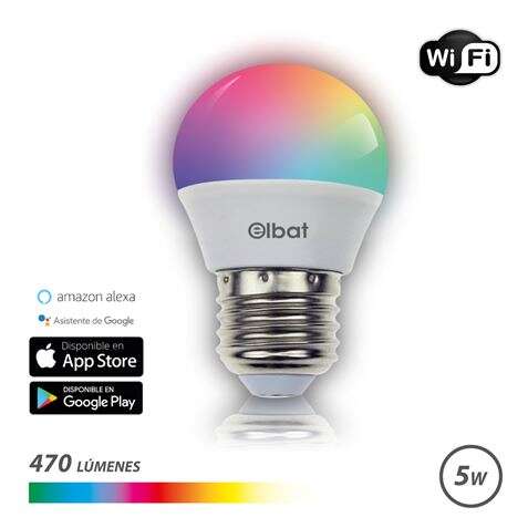 ELBAT BOMBILLA LED ESFERICA SMART WI-FI G45 E27 5W 470LM RGB - TE