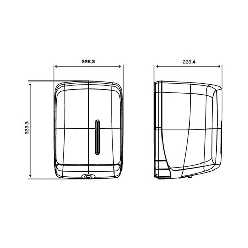 DISPENSADOR TOALHA DE PAPEL PARA MÃOS TIMELESS ABS RECICLADO PRET