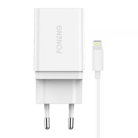 CARREGADOR RÁPIDO FONENG 1X USB K300 + CABO USB LIGHTNING