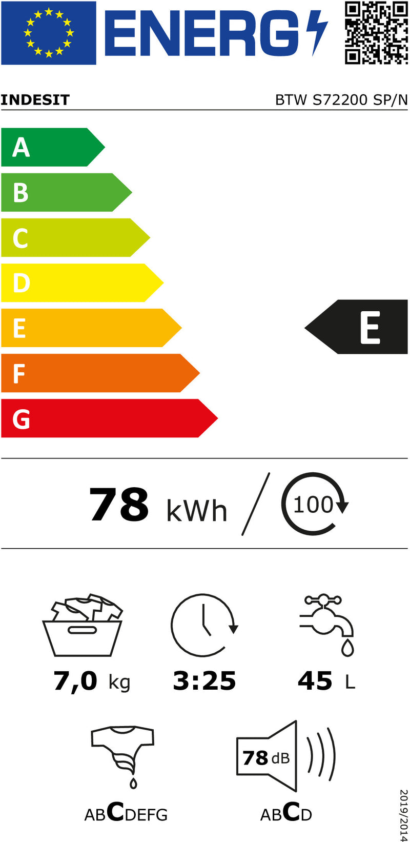 MÁQUINA DE LAVAR ROUPA INDESIT 1200R.7K.C.S-BTWS72200SPN