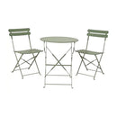CONJUNTO DE MESA E 2 CADEIRAS HELSINGBORG, DOBRÁVEIS, EM AÇO, VER