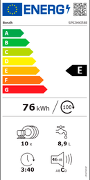 LVJ. BOSCH SPS2HKI58E 6P 46DBA 45CM INOX