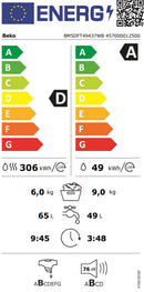 MAQUINA LAVAR SECAR ROUPA BEKO BM5DFT49437WB 9K+5K 1400R