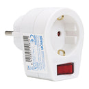 ADAPTADOR SCHUKO 2P+T 16 A 250 V~, COM INTERRUPTOR, BRANCO
