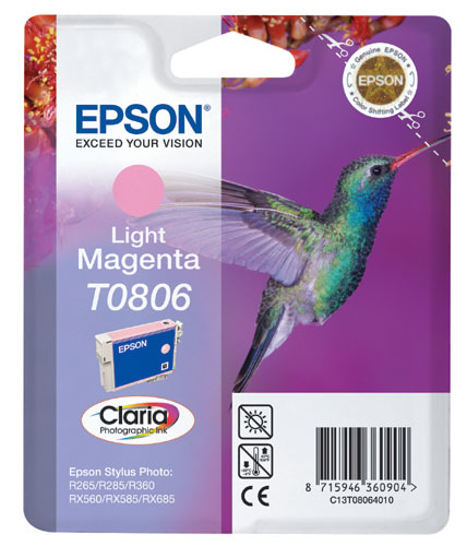 Epson Hummingbird Tinteiro Magenta Claro T0806 Tinta Claria Photo