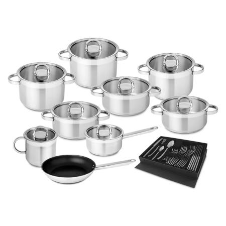 TREM COZINHA 9 PEÇAS SILAMPOS ATLANTICO GLASS