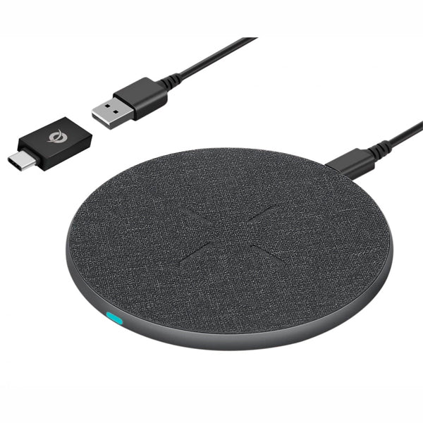 15W WIRELESS CHARGER WITH USB-C TO USB-A ADAPTER