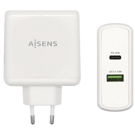 AISENS ASCH-2PD30QC-W carregador de dispositivos móveis Branco In