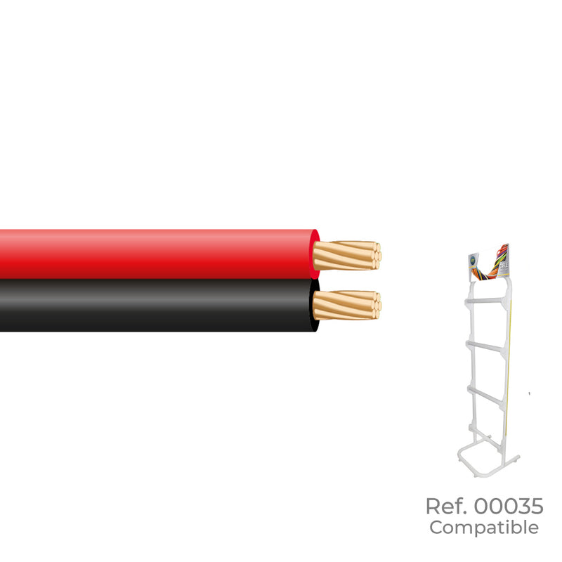 CABO PARALELO 2X1MM PRETO E VERMELHO ´´ÁUDIO´´ EURO/M (BOBINA P