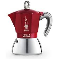 BIALETTI COFFEE MAKER MOKA INDUCTION ALUMINUM 160ML RED