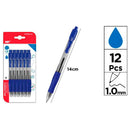 CANETA ESFEROGRÁFICA RETRÁTIL AZUL, 12 UN, BLISTER