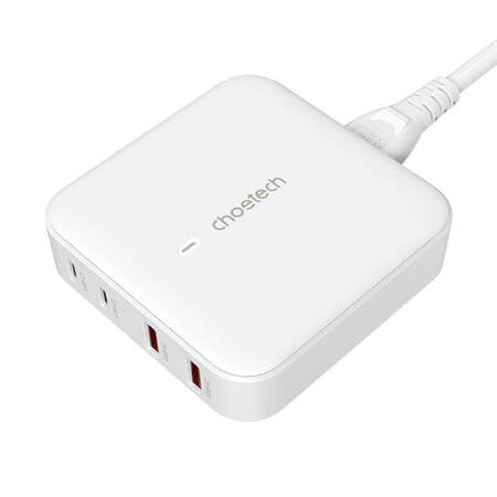 CARREGADOR DE SECRETÁRIA CHOETECH PD8008, 2X USB-C, 2X USB-A, GAN