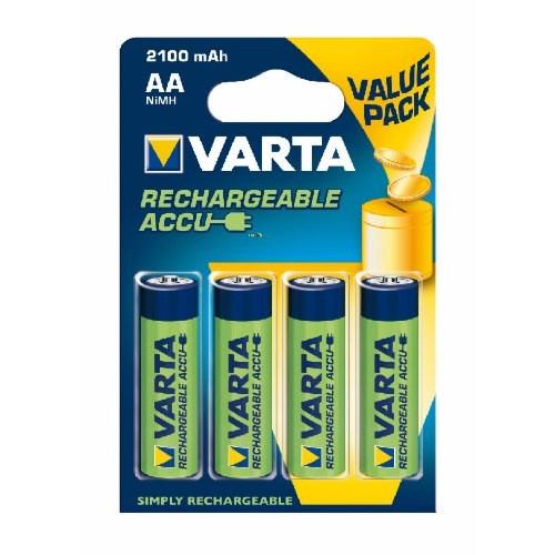 PILHAS VARTA RECARREGAVEIS AA 2.100MA PACK4