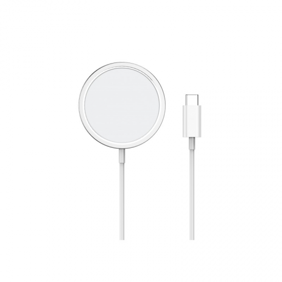 CARGADOR DCU QI 15W + CABLE USB C BLANCO