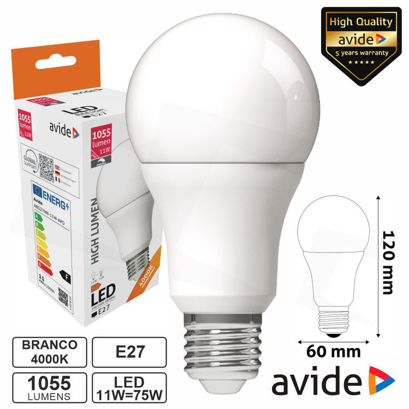 LMPADA LED DIMÁVEL E27 GLOBO A60 11W 230V 4000K 1055LM