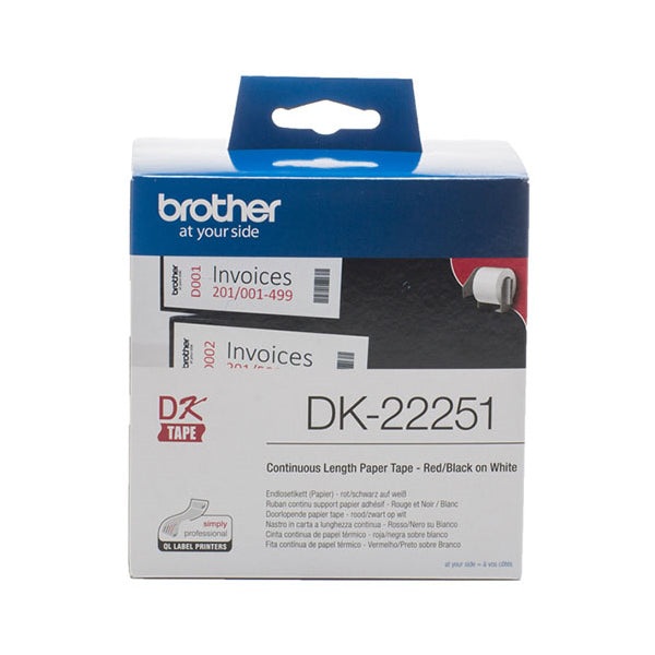 Brother DK-22251 etiquetadora Preto e vermelho sobre branco