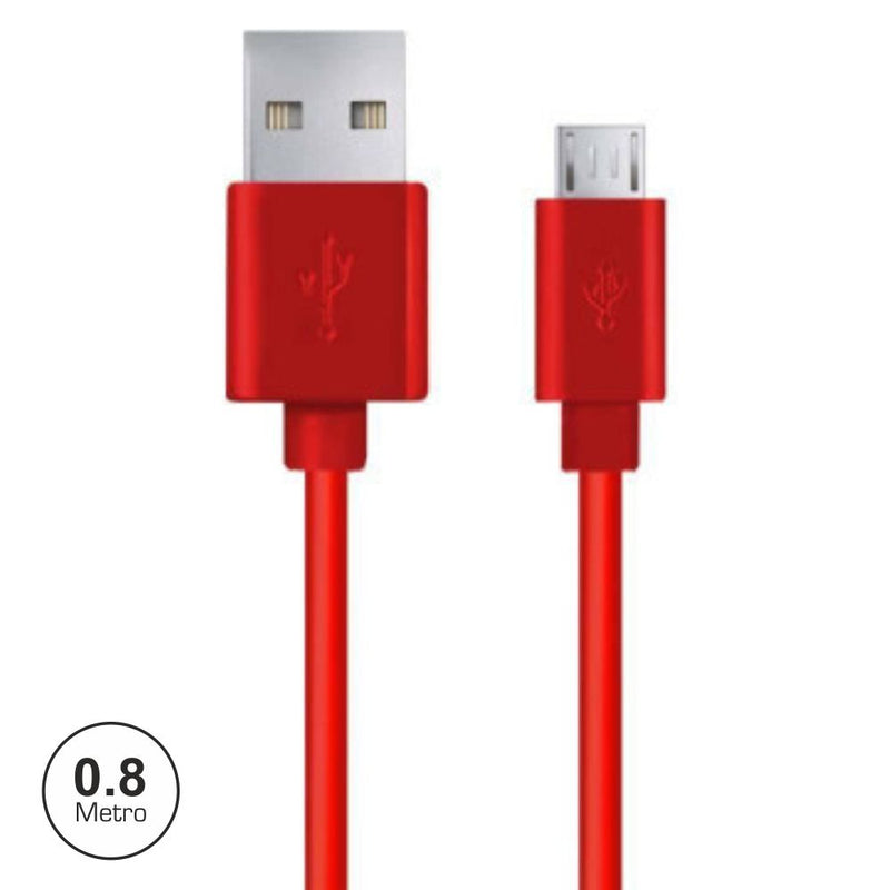 CABO USB-A 2.0 MACHO  MICRO USB-B MACHO 0.8M VERMELHO