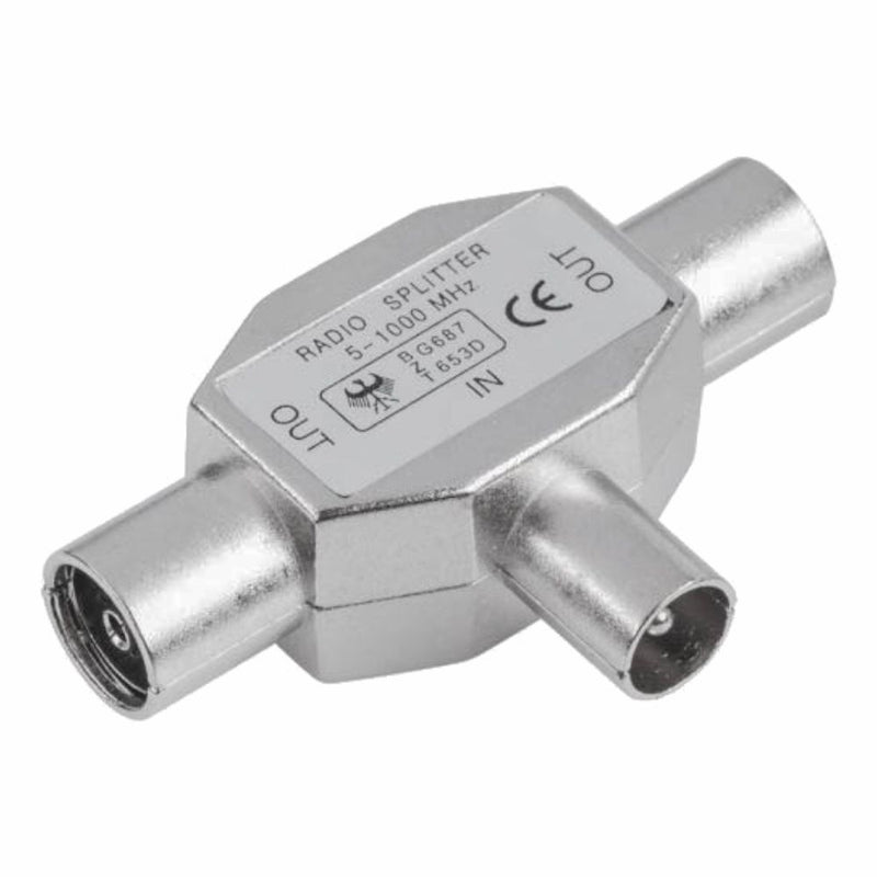 FICHA COAXIAL SPLITTER TRIPLA 2 FÊMEAS  1 MACHO