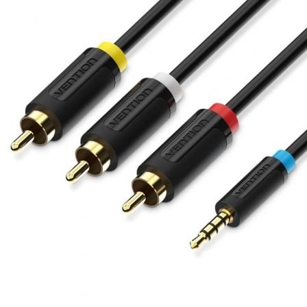 CABLE ESTÉREO VENTION BCCBG JACK 2.5 MACHO - 3X RCA MACHO 1.5M NE