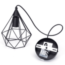 CANDEEIRO PENDENTE DE FERRO (SEM FONTE DE LUZ) PRETO E27