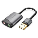 ADAPTADOR USB VENTION CDKHB USB MACHO - 2XJACK 3.5 FEMÊA