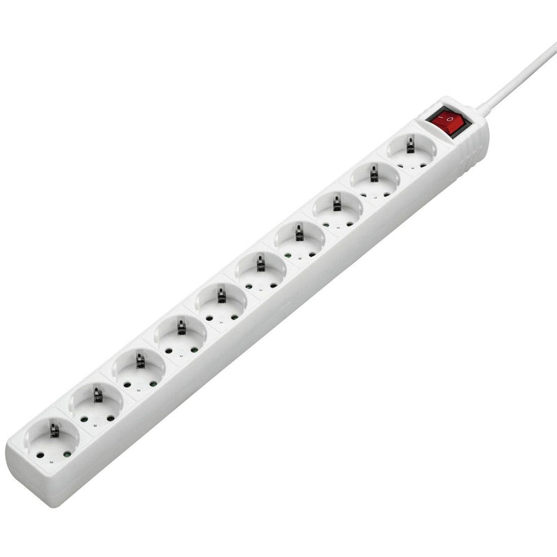 EXTENÇÃO ELÉCTRICA HAMA 10 TOMADAS, 3,0MT BRANCO