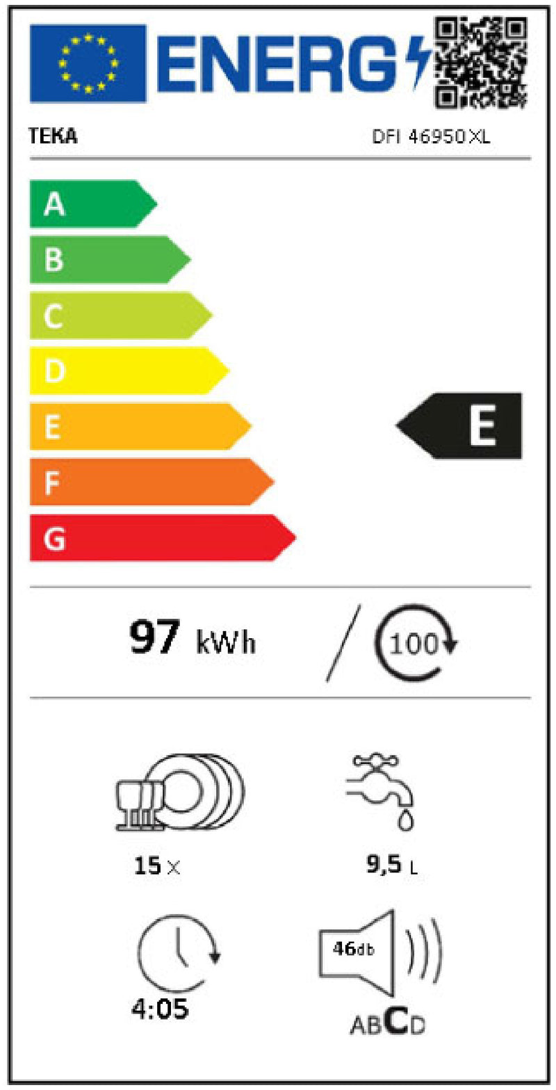 Teka DFI 46950 XL Completamente embutido 15 espaços E