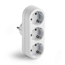ADAPTADOR TRIPLO 2 P+T 16 PARA 250 V COM ENTRADA FRONTAL, BRANCA