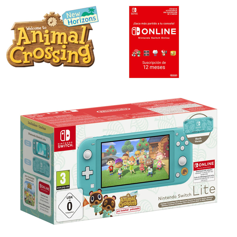 CONSOLA NINTENDO SWITCH LITE TURQU+ANIMAL CROSSING