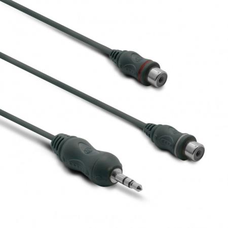 METRONIC ADAPTADOR JACK STERO 3.5MM FÊMEA  2 RCA MACHO 0.1M