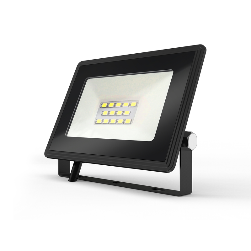 HOLOFOTE LED FINO PRETO 10W (FUNDIÇÃO SOB PRESSÃO)