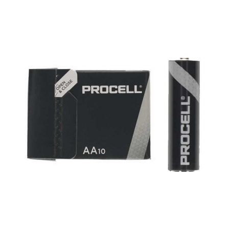 PACK DE 10 PILAS AA LR6 DURACELL PROCELL ID1500IPX10 1.5V ALCALIN