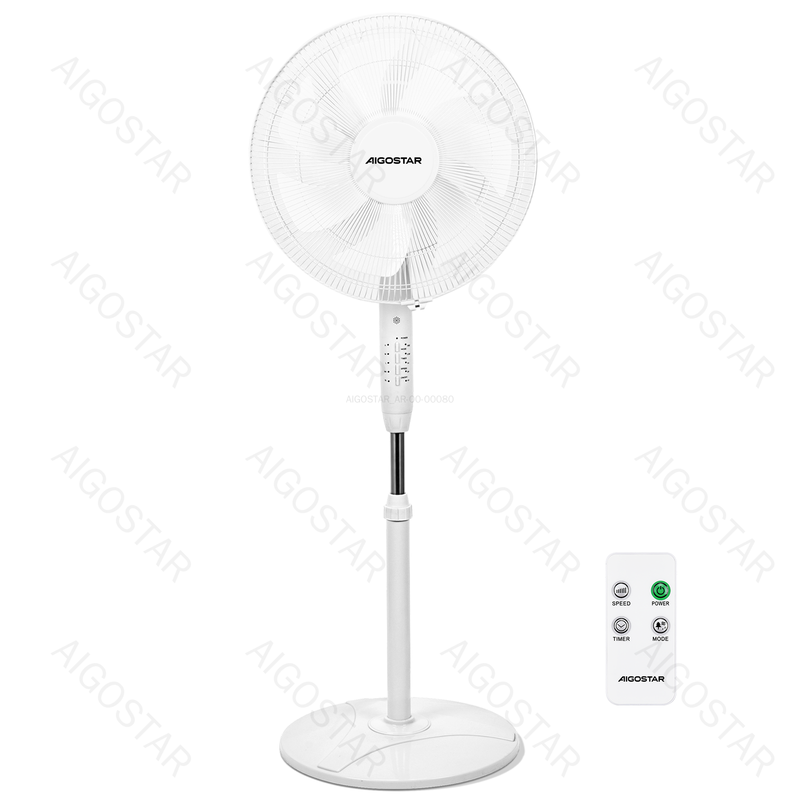 VENTILADOR DE PÉ, 16 POLEGADAS, 7 PÁS, 3 VELOCIDADES, BRANCO, CON