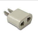 ADAPTADOR AMERICANO - EUROPEU, 10A 250 V, PINOS PLANOS, BRANCO
