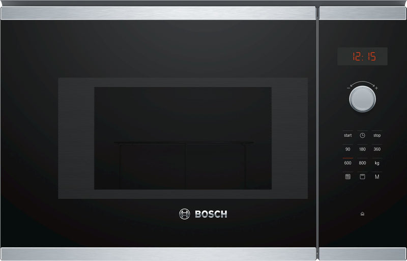 Bosch BEL523MS0 microondas Embutido 20 l 800 W Preto, Aço inoxidá