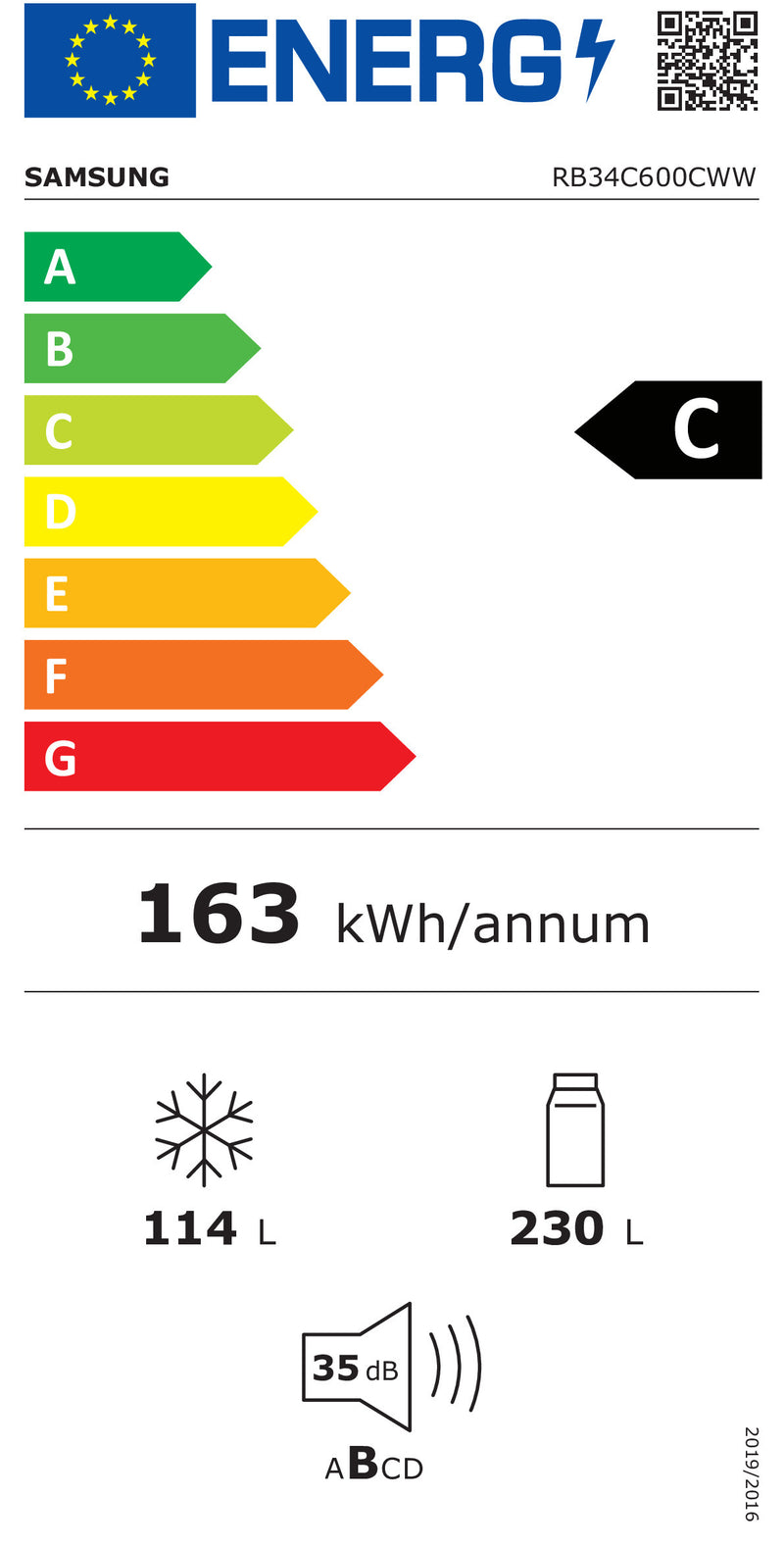 FRIGORÍFICO COMBINADO SAMSUNG RB34C600CWW( NO FROST NO CONGELADOR