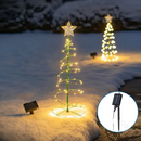 DECORAÇÃO DE ÁRVORE DE CONE DE NATAL ILUMINADA SOLAR, BRANCO QUEN