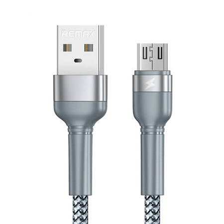 CABO USB MICRO REMAX JANY ALLOY, 1 M, 2,4 A PRATA