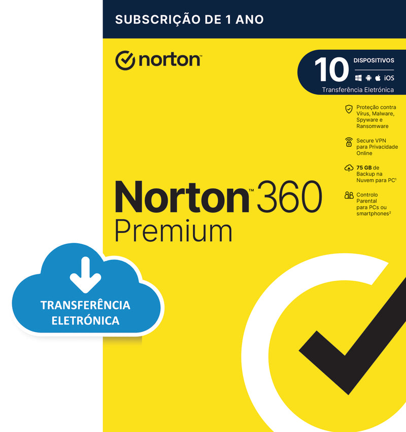 NORTON 360 PREMIUM 75GB PO 1 USER 10 DEVICE 12MO CPCDI DRMKEY FTP