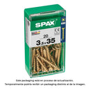 CAIXA 20 UNID. PARAFUSO MADEIRA SPAX CABEZA PLANA YELLOX 3,5X35MM